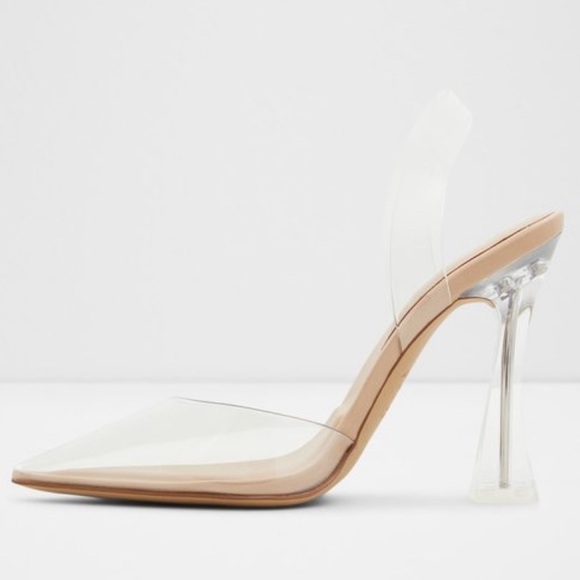 Transparent Aldo pyramid nude/ beige high heels - Picture 3 of 6